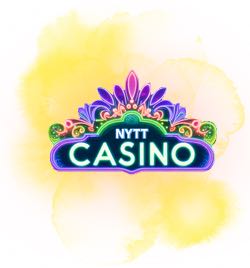 En neonskylt med texten "Nytt casino" svävar framför ett gult färgmoln.