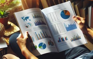 En person sitter ner och läser en rapport med statistik. Bilden ska illustrera någon som läser en rapport om ungas spelvanor